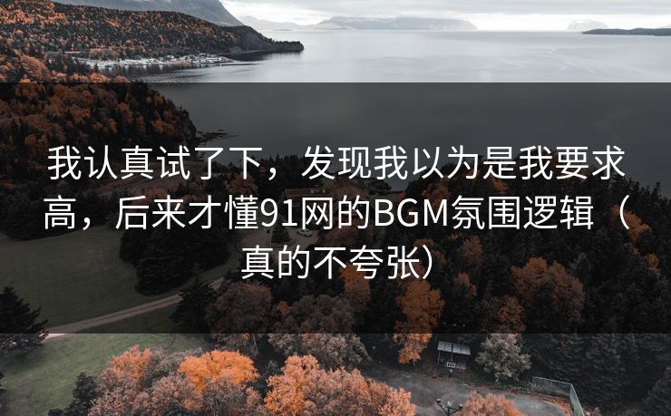我认真试了下,发现我以为是我要求高,后来才懂91网的BGM氛围逻辑(真的不夸张) 我认真试了下,发现我以为是我要求高,后来才懂91网的BGM氛围逻辑(真的不夸张)